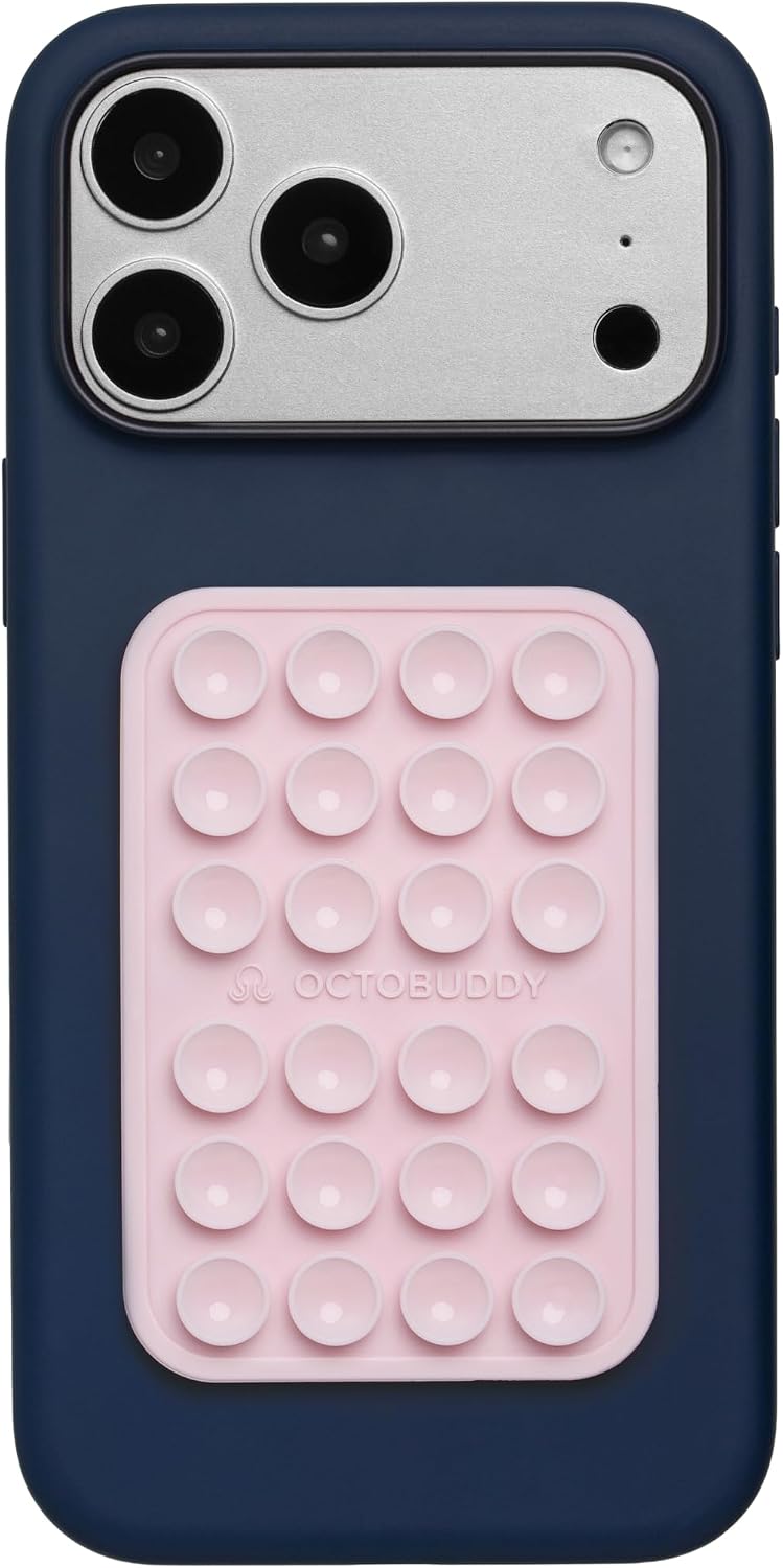 OCTOBUDDY Classic - Silicone Suction Phone Case Adhesive Mount, Chalk Pink - Image 2